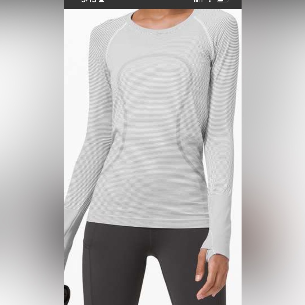 Swiftly tech lululemon small. Long sleeve striped